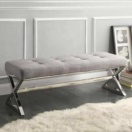 Contemporary Bench with Button Tufting